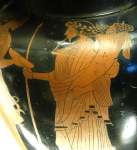 Hades holding the cornucopia (or Horn of plenty)