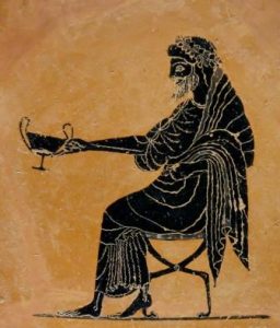 Dionysos tenant un cratère 