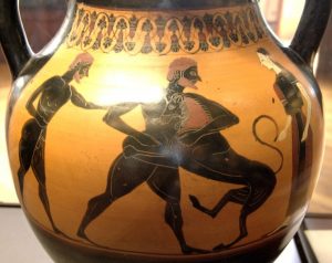 Heracles fighting the Nemean lion