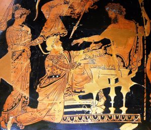 Agamemnon avec le prêtre Chryses qui lui demande de lui rendre sa fille Chryseis - Musée du Louvre
