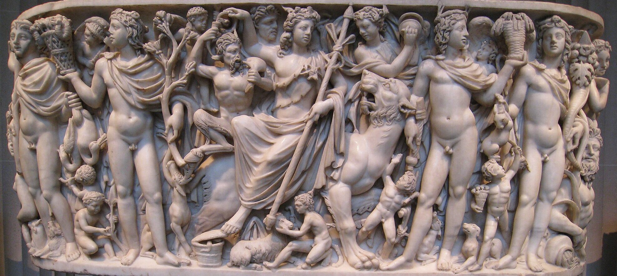 Roman Sarcophagus with the Triumph of Dionysus and the Seasons (c. 260–270 AD), Metropolitan Museum, New York