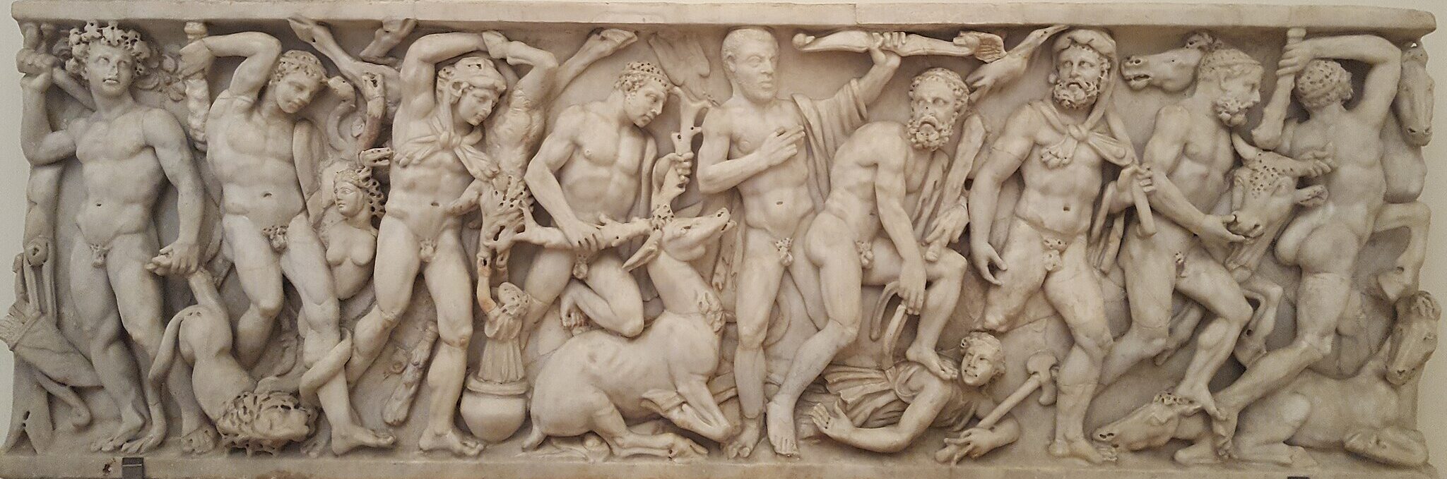 PERSEUS AND THE GORGON MEDUSA; INTRODUCTION TO THE FIRST SIX LABOURS OF HERACLES 5 Sarcophagus With the Labours of Hercules, CC BY-SA 2.0, MumblerJamie
