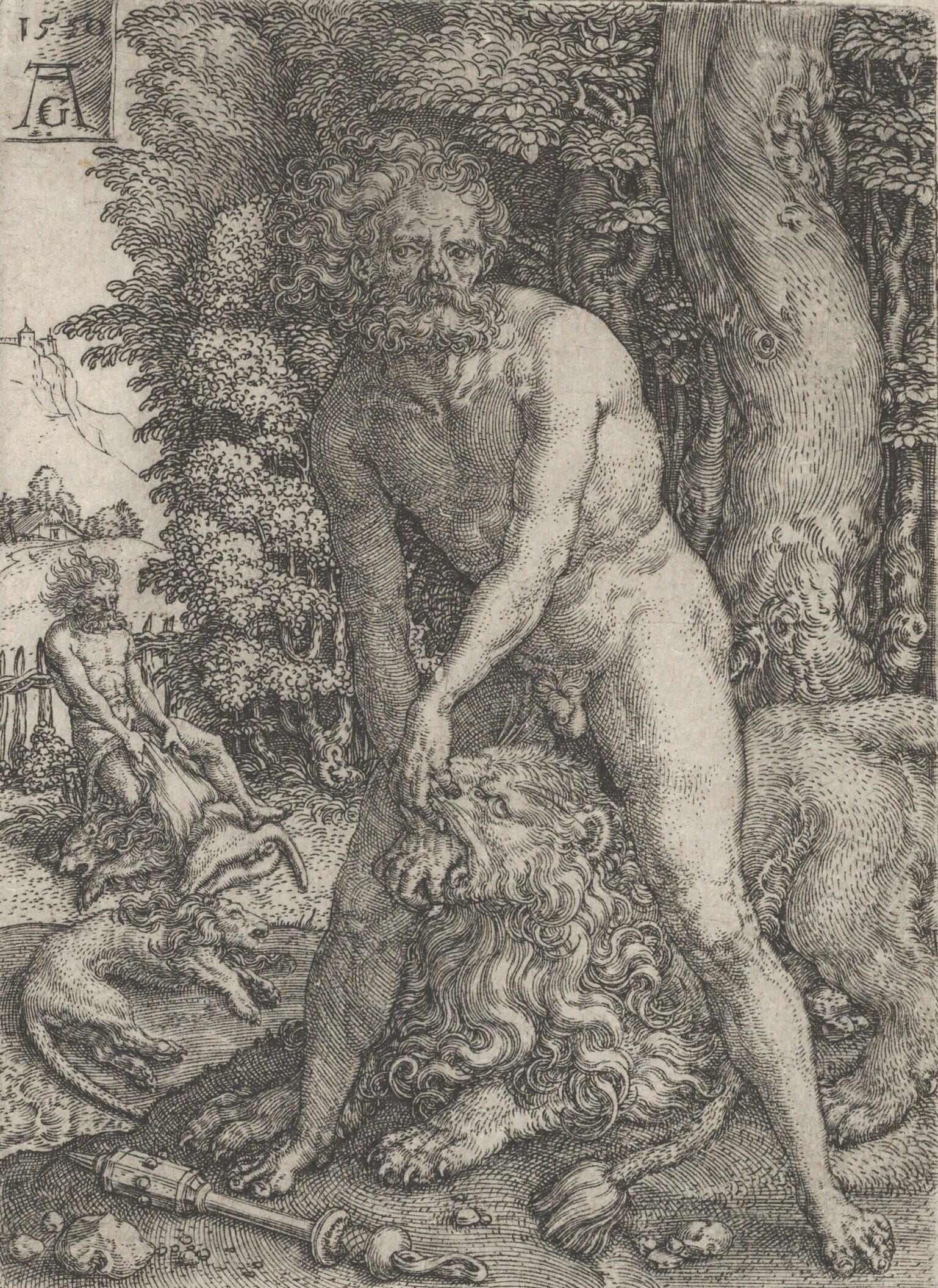THE NEMEAN LION 3 The Fight with the Nemean Lion, from The Labors of Hercules, 1550, Metropolitan Museum of Art, New York