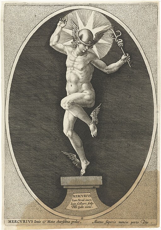 HERMES 3 Mercury, Jan van der Straetna, after 1585-1628, Rijksmuseum, Amsterdam