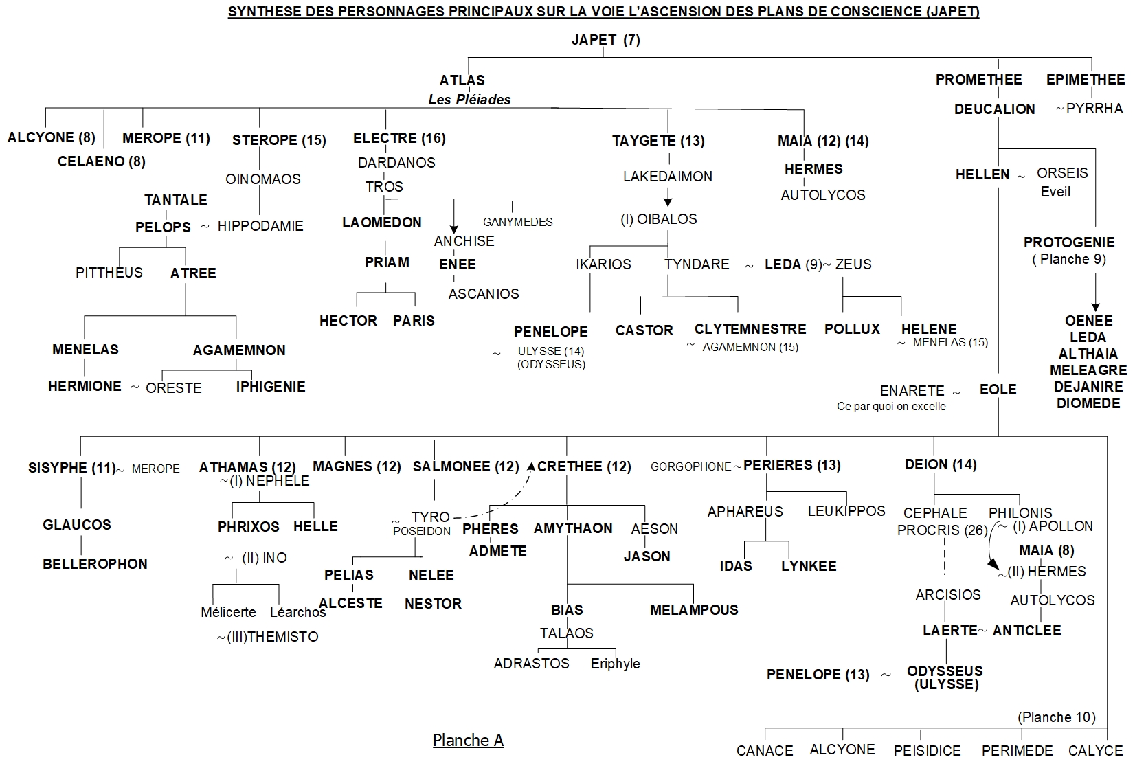 Arbre généalogique de Japet - Ascension des plans de conscience 2 ARBRE GÉNÉALOGIQUE DE JAPET – SYNTHÈSE